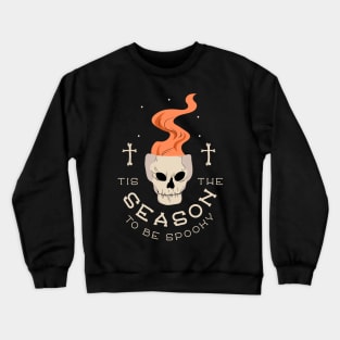 Tis The Season To Be Spooky - Halloween Skull Crewneck Sweatshirt